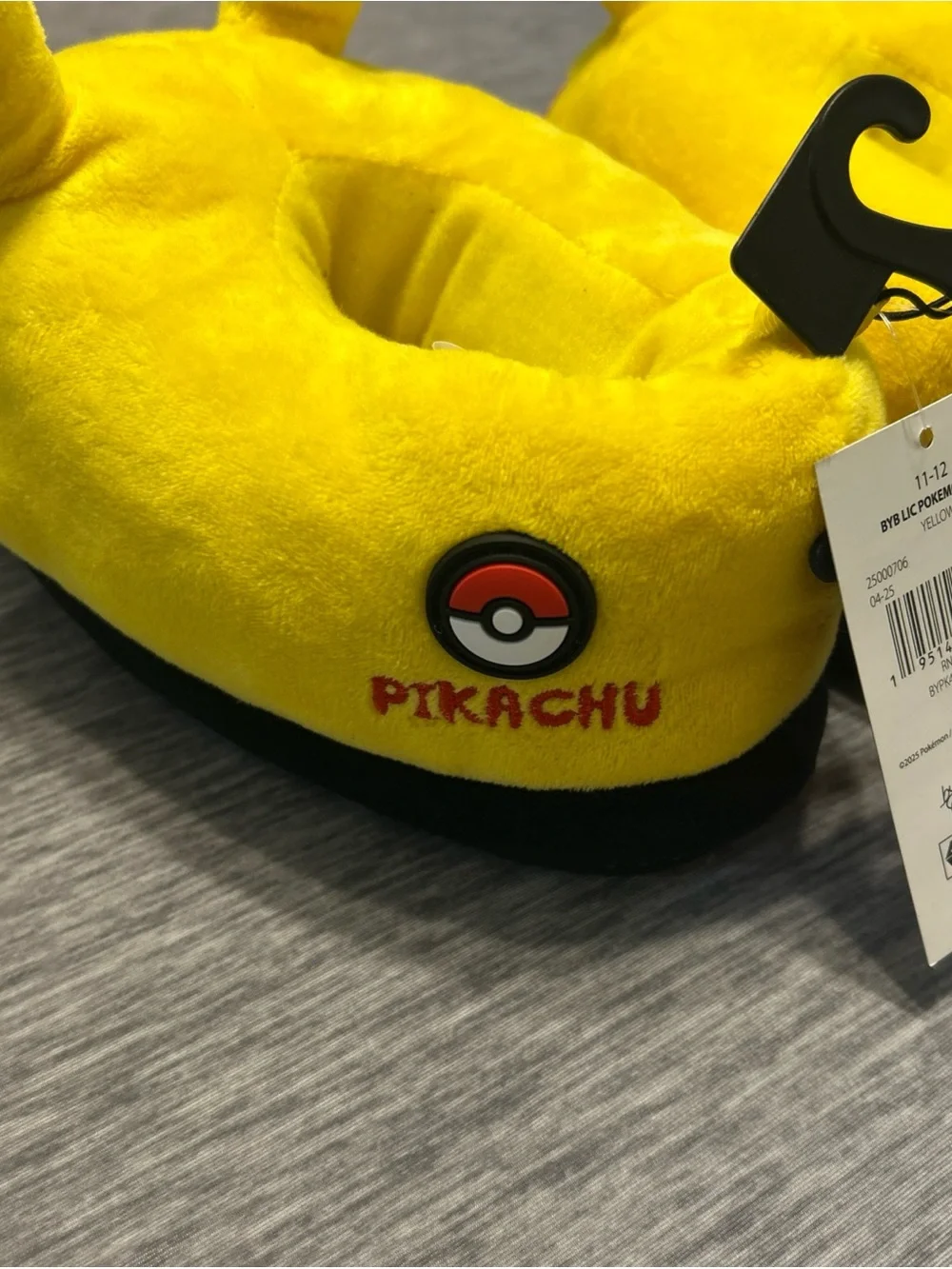 Pokemon Yellow Pikachu Plush Kids Slippers